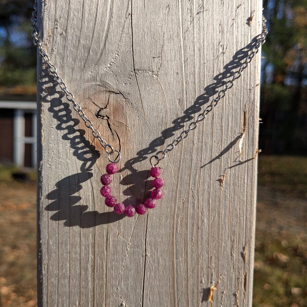 Genuine Red Ruby Gemstone Necklace - image 8